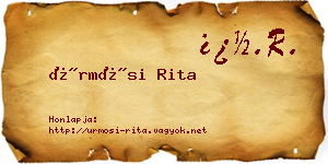 Ürmösi Rita névjegykártya