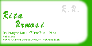 rita urmosi business card